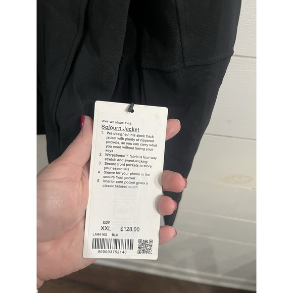 Lululemon Sojourn Windbreaker‎ Jacket Black Size 2XL NWT - Picture 3 of 4